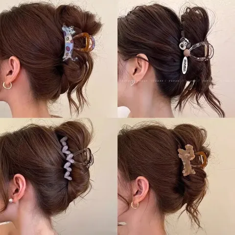 Cartoon Tier Haarklammer Harz Acetat Süße Hund Katze Herz Design Shark Haarnadel Für Frauen Tägliches Styling Accessoire