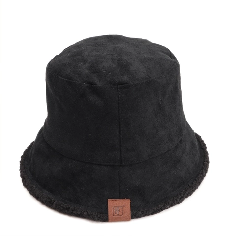 Cappello Alla Pescatora Reversibile Scamosciato E Lana Di Agnello Caldo Inverno Per Donna Chic Casual Pieghevole Retrò
