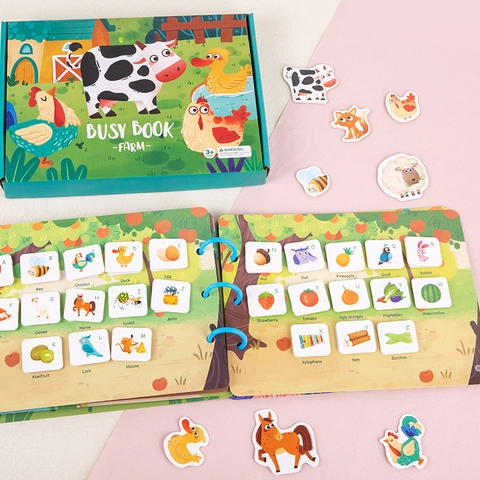 Montessori Busy Book For Toddlers Early Education Toy Paper Quiet Book With Velcro Stickers For Cognitive Learning Kids