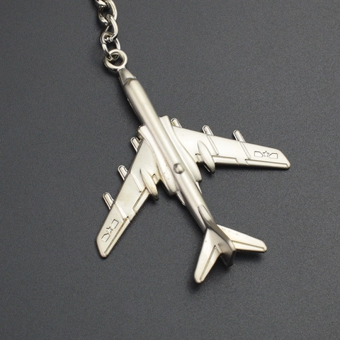 Zinc Alloy H-6K Bomber Airplane Model Keychain Creative Aviation Aircraft Pendant Metal Key Ring For Men Women Souvenir Gift