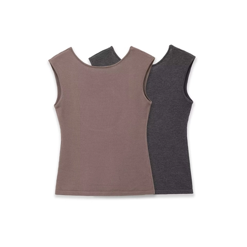 Gestreiftes Strick Tanktop Ärmellos Rückenfrei Rundhals Einfarbig Slim Fit Casual Sommer Damen Weste
