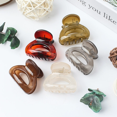 Mini Hair Claw Clips For Women Plastic Matte Glossy Flocked Hair Jaw Clips Non Slip Hollow Hairpins Accessories