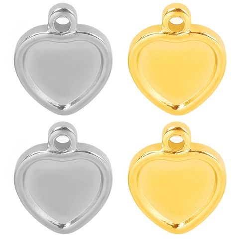 Heart Pendant Stainless Steel DIY Jewelry Making Charm Minimalist Smooth 18K Gold Plated Accessories For Necklace Bracelet