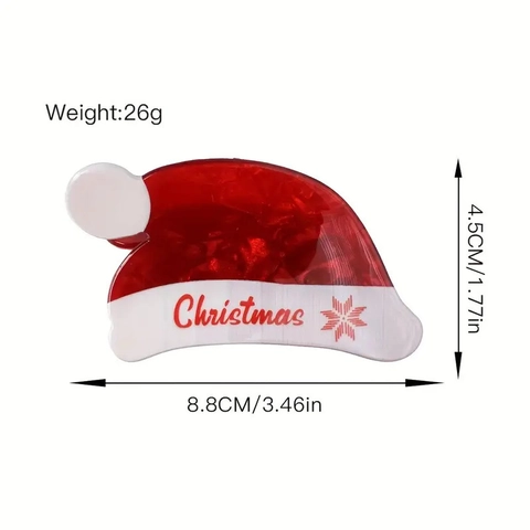 Pince À Cheveux Chapeau De Noël En Acrylique Accessoire De Coiffure Pour Femmes Filles Coiffe Élégante Pour Fête De Noël