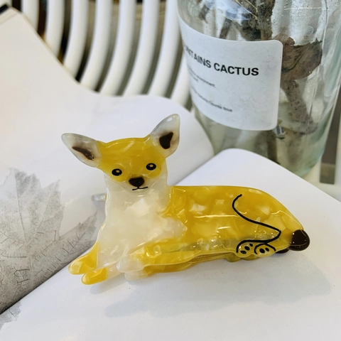 Dog Shape Hair Claw Clip Acetate Cute Animal Golden Retriever Corgi Hair Accessories For Women Girls