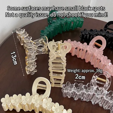 Grande Molletta Per Capelli A Fiore Acrilico Plastica Dolce Romantico Stile Coreano Elegante Accessorio Per Capelli Donne Ragazze