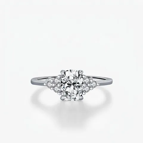 Moissanite Ring D Color VVS1 Oval Cut 925 Sterling Silver Luxury Elegant Fashion Jewelry For Women With Certificate