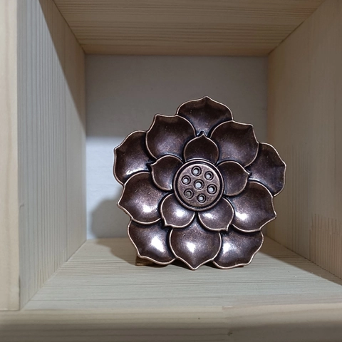Porta Incenso A Loto In Bronzo Antico Lega Base Per Bruciatore Fori Per Decorazione Casa Ornamento Zen Meditazione