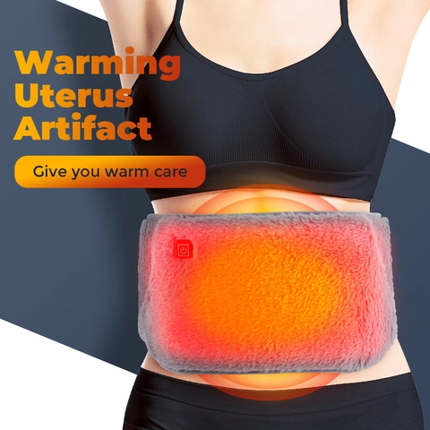 USB Electric Heating Waist Belt Crystal Velvet Menstrual Heat Pad Three Temperature Levels Hand Warmer For Winter Washable