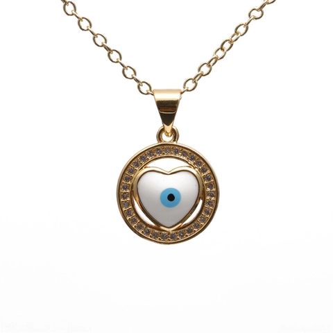 Elegant Copper Gold Plated Heart Pendant Necklace With Zircon Artificial Pearl Link Chain Jewelry For Women