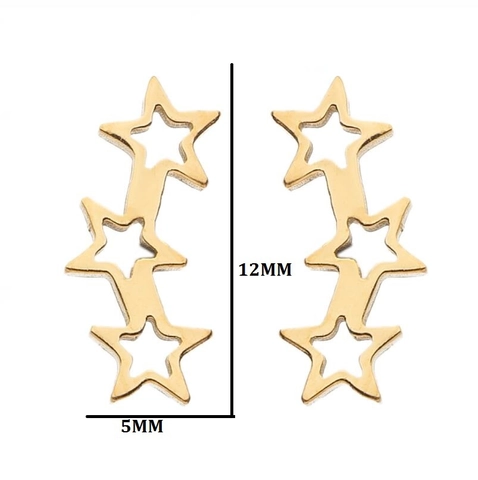 Minimalistische Edelstahl Ohrstecker Star Moon Geometrisch At Symbol Punk Personalisierter Schmuck Damen