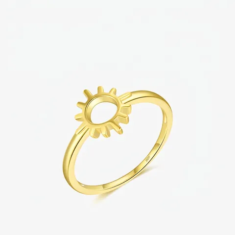 Anillo Rayos De Sol Plata De Ley 925 Minimalista Bohemio Chapado En Oro Joyería Geométrica Para Mujeres