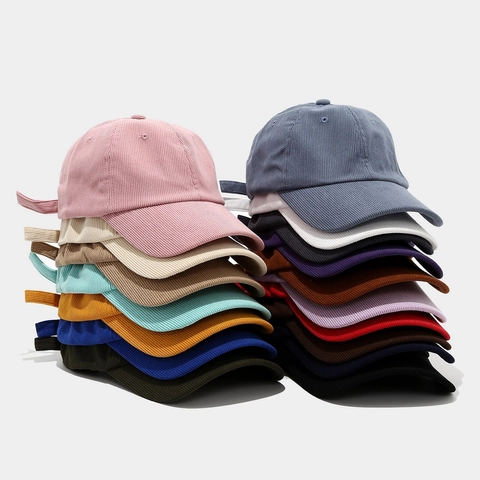 Baseballkappe Corduroy Einfarbig Verstellbar Sonnenschutz Outdoor Lässig Vintage Minimalistisch Unisex Hut Für Herren Damen