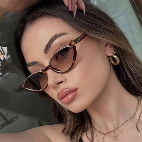Fashion Cat Eye Sunglasses UV400 Protection PC Metal Frame Retro Vintage Eyewear Trendy Sun Glasses For Women