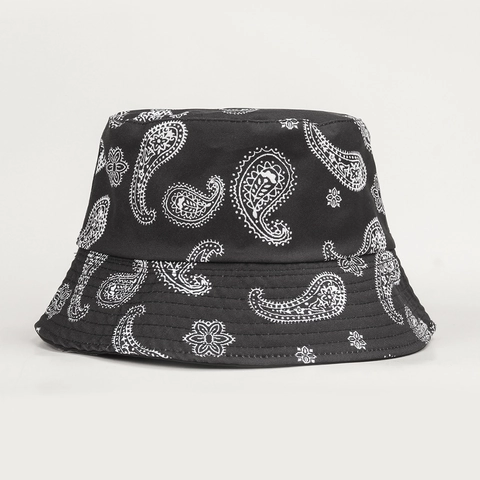 Cappello Alla Pescatora Reversibile Paisley Tela Cotone Protezione Solare Tesa Larga Esterno Viaggio Retro Motivo Ameba Unisex Uomo Donna
