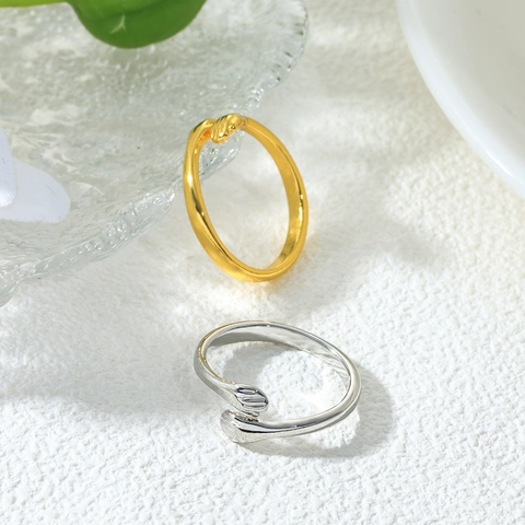 Hugging Hands Ring Zinc Alloy Adjustable Open Finger Ring Romantic Couple Minimalist Polished Jewelry For Women Men