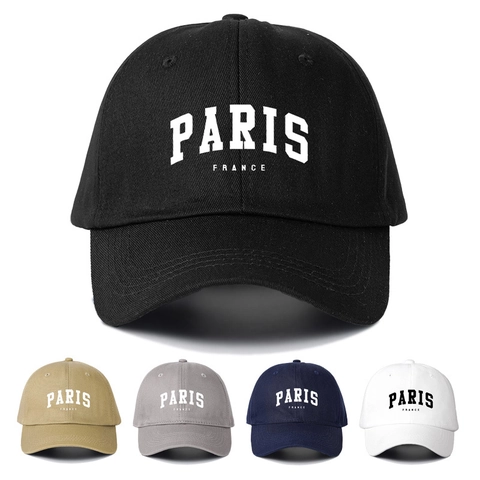 Casquette De Baseball Coton Paris France Lettre Imprimée Ajustable Protection Solaire Chapeau De Loisirs Pour Hommes Femmes
