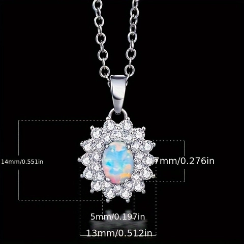Elegant Sunflower Artificial Opal Pendant Necklace For Women Gold Plated Copper Flower Rhinestone Charm Necklace Jewelry