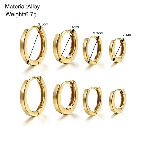 Orecchini A Cerchio Tondi Geometrici Minimalisti In Rame Placcato Oro Per Donna Gioielli Accessori Quotidiani Huggies