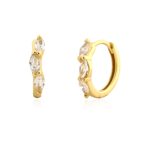 Huggie Hoop Ohrringe 925 Sterlingsilber Marquise Zirkonia Winzig Elegant Minimalistisch Schmuck Für Damen