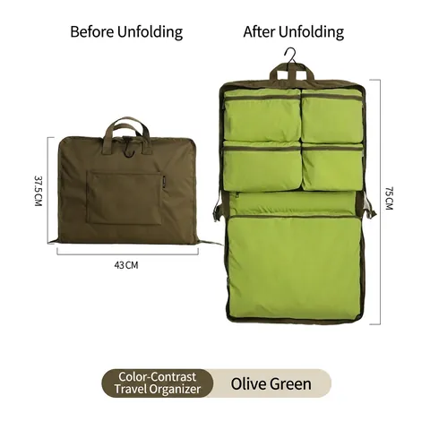 Borsa Portaoggetti da Viaggio di Grande Capacità Organizer per Bagagli Sospeso Pieghevole Scomparti Multipli Borse per Valigia