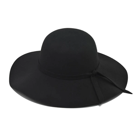 Breitkrempiger Filzhut Fedora Wellenkante Schleife Vintage Britischer Stil Sonnenschutz Warm Für Frauen Und Kinder