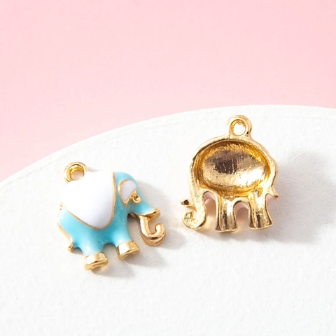 Cartoon Elefanten Anhänger Zinklegierung Emaille Tier Pendants Für DIY Schmuckherstellung Armband Halskette Zubehör
