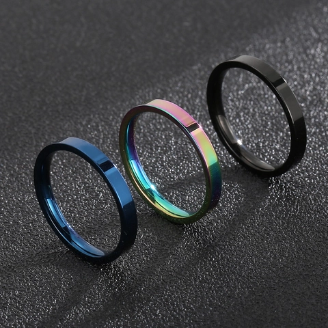 Anillo De Banda Simple De Acero De Titanio Pulido Liso Acero Inoxidable Moda Rock Hip Hop Joyería Para Hombre Unisex