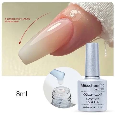 Smalto Per Unghie In Gel Effetto Sfocato Traslucido Bianco Latte Gel Proteico Soak Off UV LED