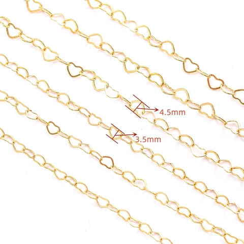 Catena Gioielli Fai Da Te Forma Cuore Maglie Metallo Ferro Accessori Cavi Per Creazione Collana Bracciale Artigianato