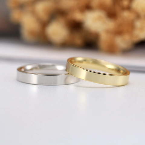 Minimalist S925 Sterling Silver Plain Band Ring For Women Gold Silver Plated Geometric Stackable Finger Ring Fine Jewelry