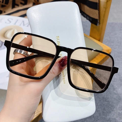 Gafas De Sol Cuadradas Sobredimensionadas Retro Montura PC Lentes AC Protección UV400 Moda Streetwear Para Hombres Mujeres