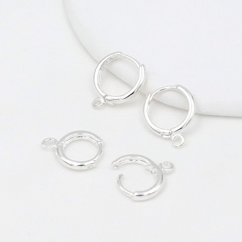 Stainless Steel Leverback Earring Hooks Round Hinged Earring Clasps With Loop For DIY Jewelry Making Hypoallergenic