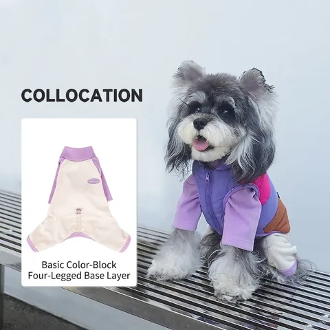 Color Block Hundeweste Jacke Warm Winddicht Polyester Reflektierend Mit D-Ring Outdoor Winter Haustierkleidung