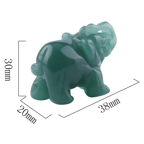 Elephant Figurine Natural Crystal Stone Hand Carved Animal Sculpture Healing Reiki Desktop Decor Pocket Ornament