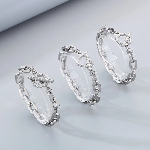 Bracciale A Catena In Stile Industriale In Acciaio Inossidabile Da Uomo Con Chiusura A Gancio OT Gioielli Moda