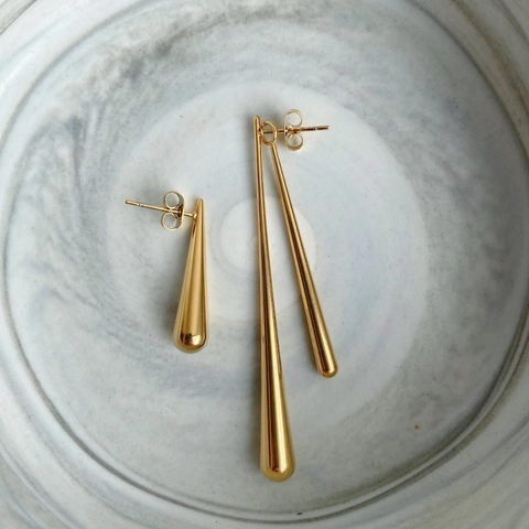 Minimalist Titanium Steel Water Drop Stud Earrings For Women Retro Polished Dangle Earrings Fashion Jewelry Simple Steel Color