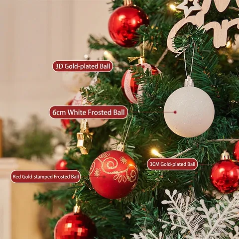Palle Di Natale Plastica Infrangibile Decorazioni Albero Festive Multicolore Glitter Opaco Lucido Stili Assortiti
