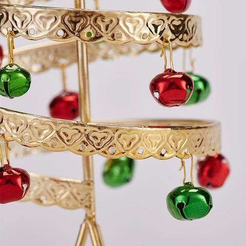 Albero Di Natale In Ferro A Spirale Decorazione Da Tavolo Con Stella E Campanelli Per Festa