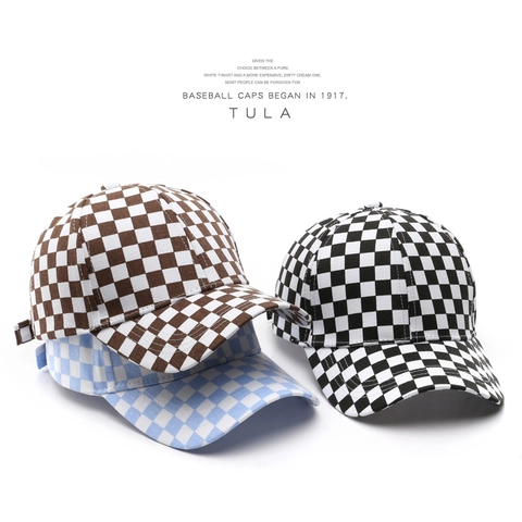 Cappello Da Baseball A Scacchi In Puro Cotone Fibbia In Metallo Regolabile Protezione Solare Berretto Sportivo Per Uomo Donna