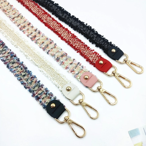 Vintage Gewebter Taschenriemen Ersatz Für Damen Umhängetasche Schultergurt Mit Goldener Legierungsschließe Bestickt Breiter Gurt