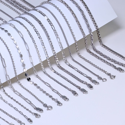 925 Sterlingsilber Halskette Für Damen Herren Verschiedene Stile Box Schlangen Seil Figaro Kette Italienischer Minimalistischer Schmuck