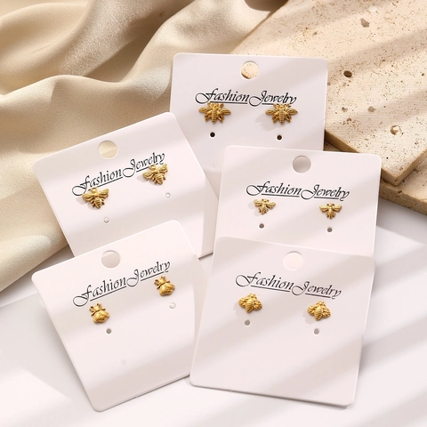 Bee Stud Earrings Gold Plated Stainless Steel Minimalist Animal Insect Fashion Jewelry Accessories For Women