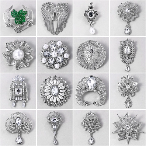 Spilla Vintage In Lega E Strass Elegante Fiore Stella Ala Forme Spilla Da Risvolto Per Donna Accessorio Gioielli
