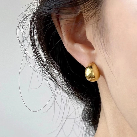 Orecchini A Forma Di C In Lega Lucida Con Perno In Argento Sterling 925 Gioielli Geometrici Minimalisti Per Donne