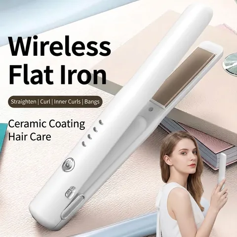 Draadloze Haarstijltang En Krultang Draagbaar USB Oplaadbaar Keramiek Snel Opwarmen Mini Reis Styling Tool