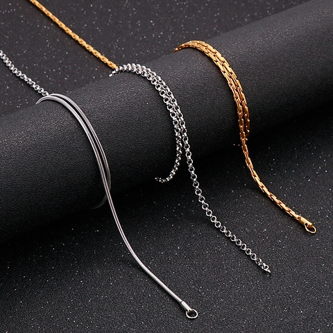 Collana A Catena Serpente In Acciaio Inossidabile Bicolore Oro Argento Intrecciata Ipoallergenica Gioielli Punk Uomo