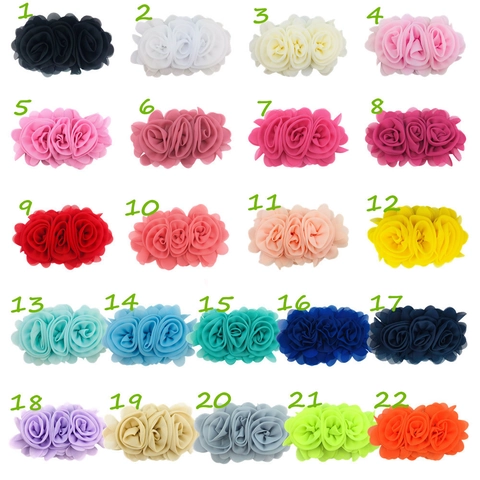 Handmade Chiffon Rose Fabric Flowers Cluster Strip DIY Hair Accessories For Headbands Dresses Decoration Girls Boutique Style