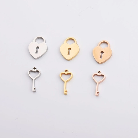 Heart Lock Key Pendants Charms 304 Stainless Steel Mirror Polished DIY Jewelry Accessories For Necklace Bracelet Making Couple Style