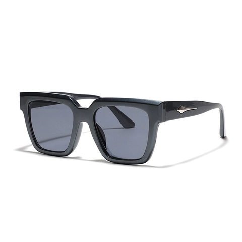 Gafas de Sol Cuadradas de Moda Hombres Mujeres Retro Montura Grande Decoración Remaches Protección UV400 Gafas de Estilo Urbano